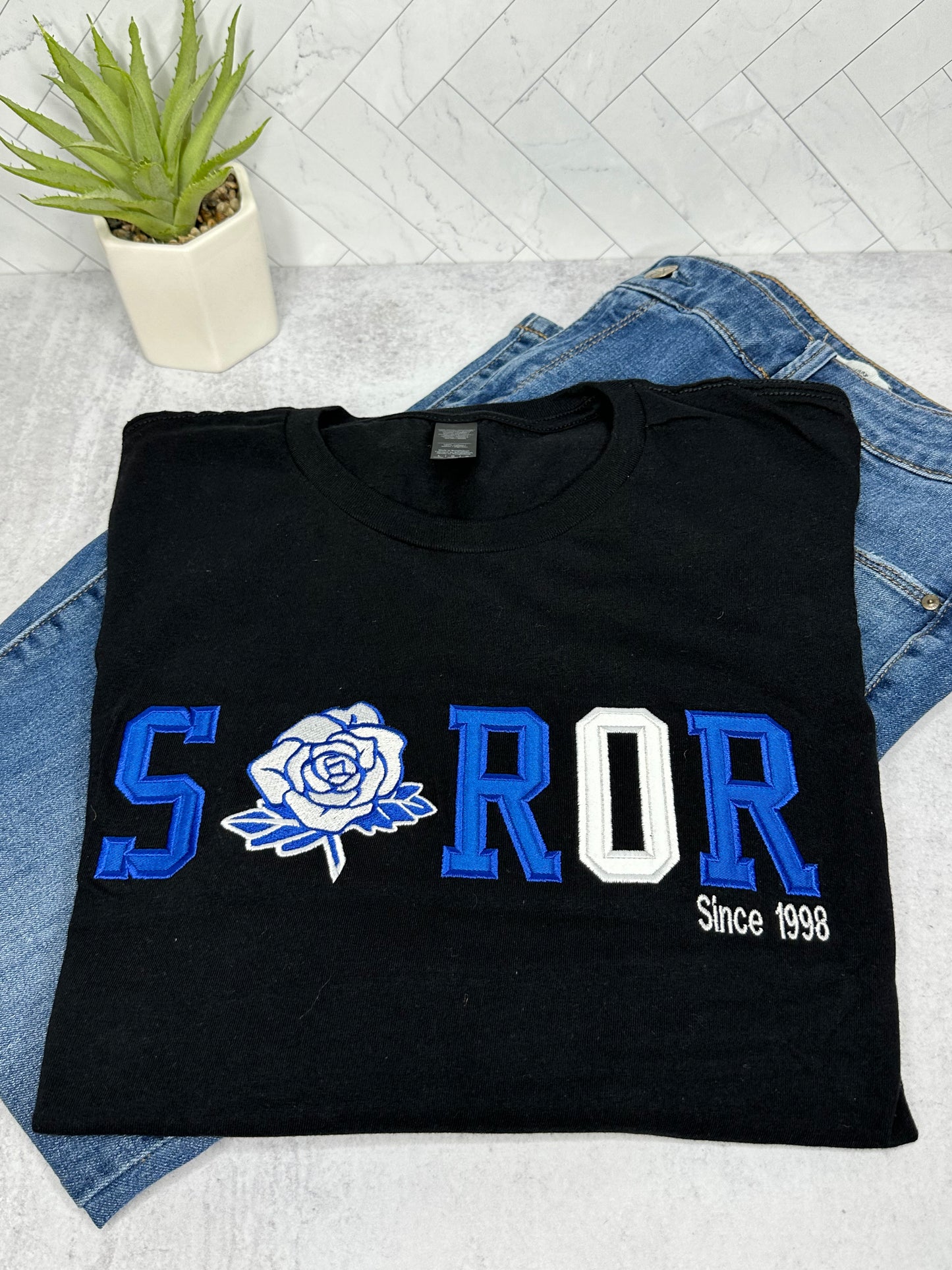 Blue & White Soror - Rose