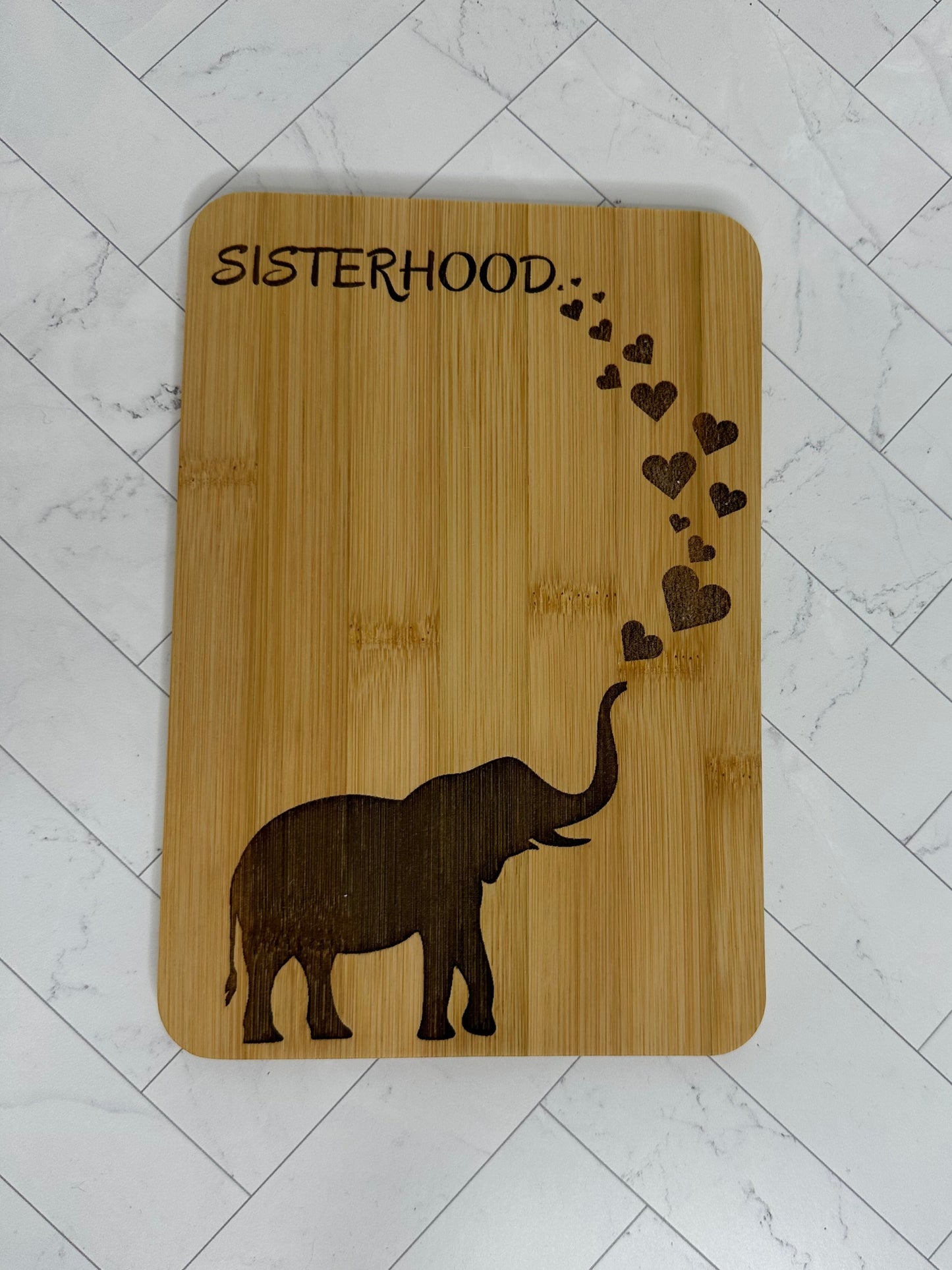 Trunk Full of Love: The Elephant Heart Cutting Board and Kitchen Towel Set