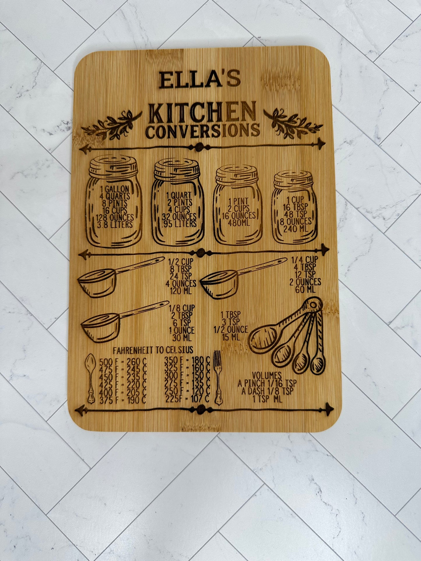 Custom Cutting Board and Kitchen Towel Set with Utensil