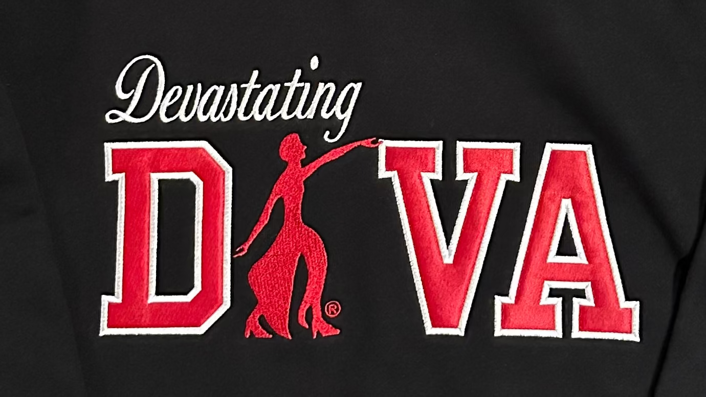 DST Devastating Diva Modest Crop Hoodie with Red Lady of Fortitude
