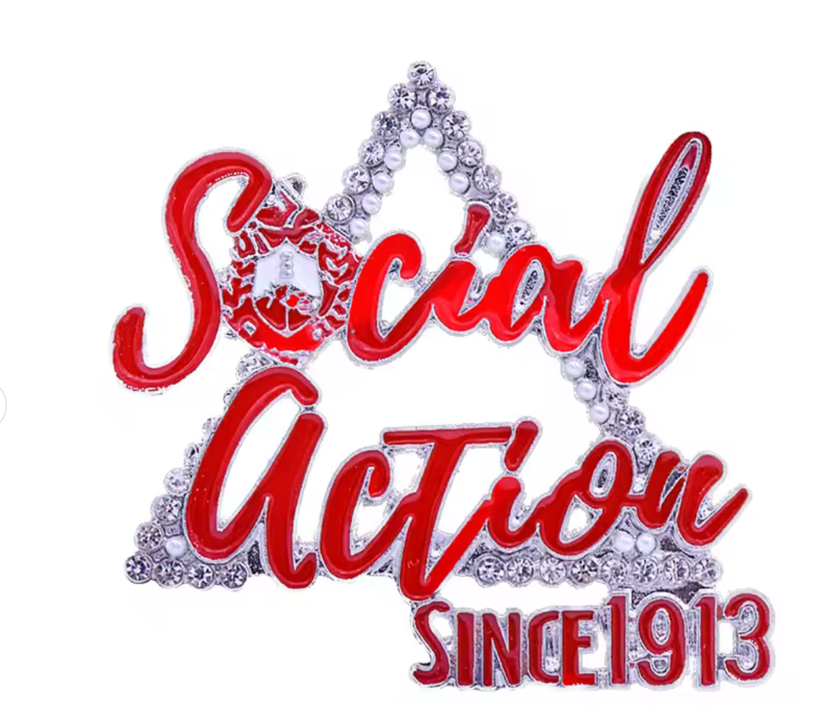 DST Social Action Rhinestone Pin