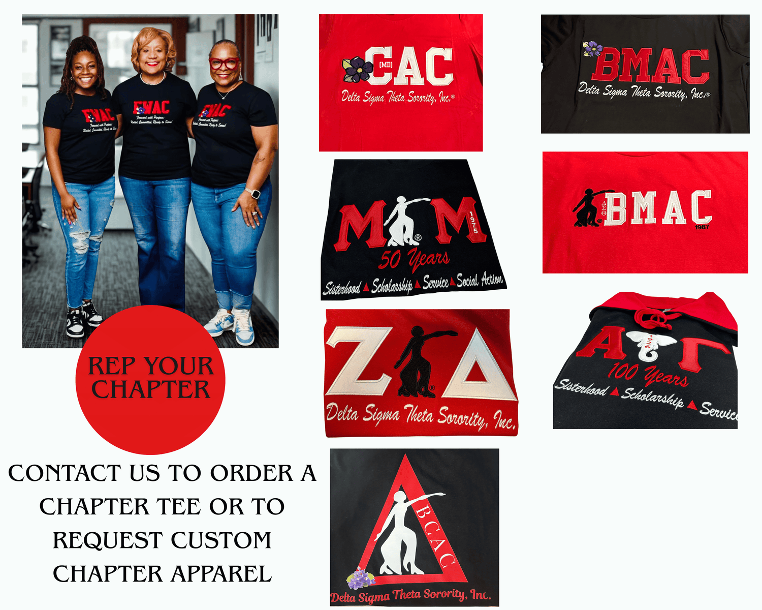 Contact us to order custom chapter apparel.