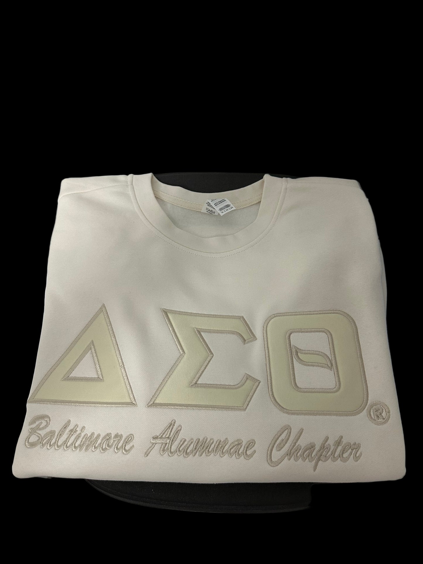 DST Custom Chapter Cream Monochrome Ladies Crewneck Pullover