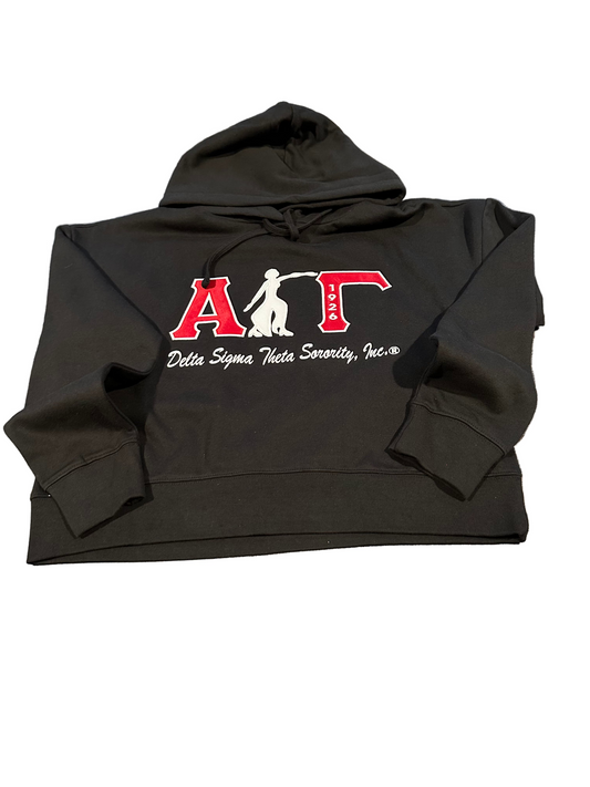Alpha Gamma Fortitude Women's Waist Length Hooded Sweatshirt