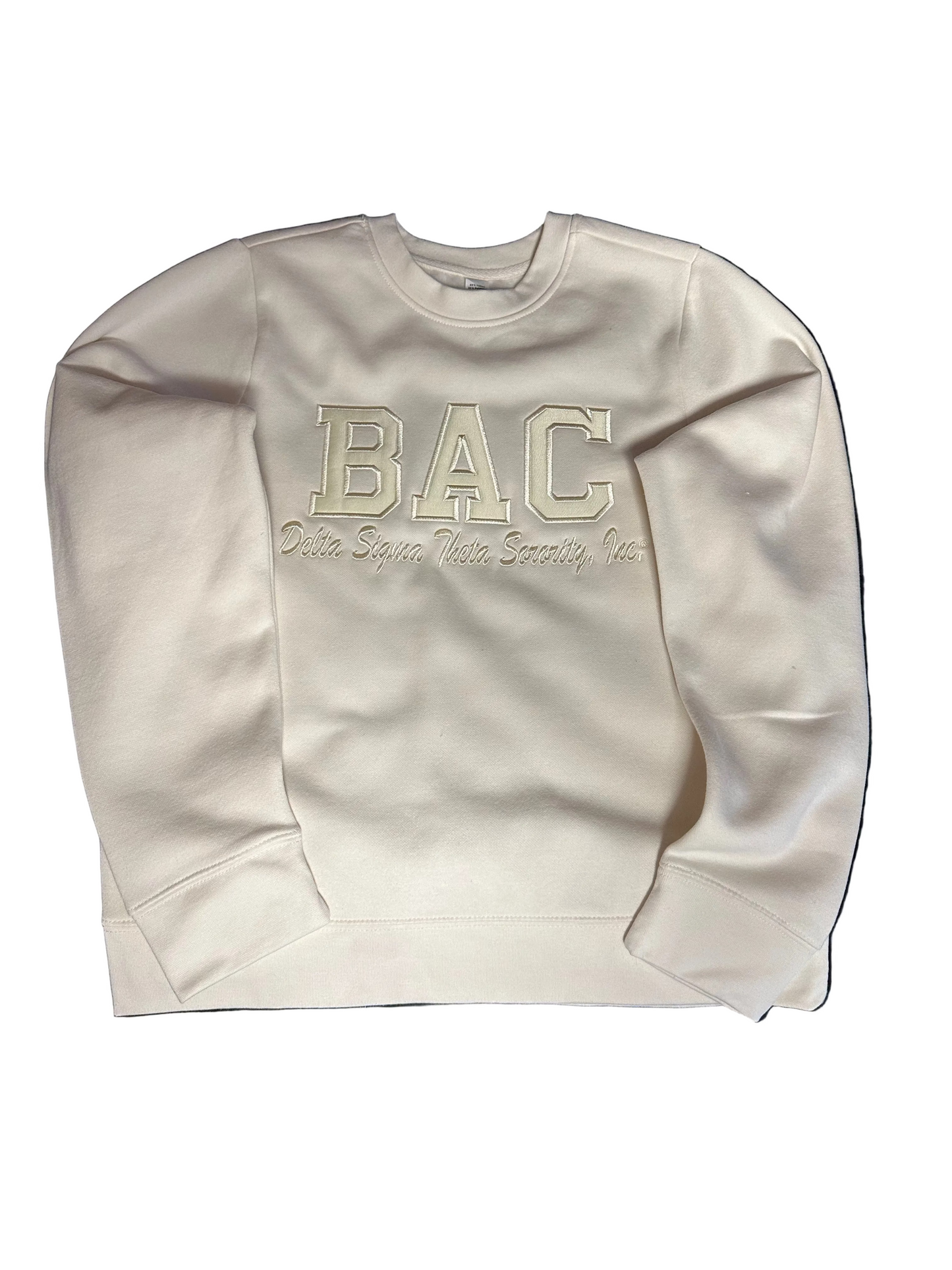 DST Custom Chapter Cream Monochrome Ladies Crewneck Pullover