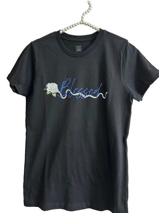 Blue & White Blessed T-Shirts (DTF)