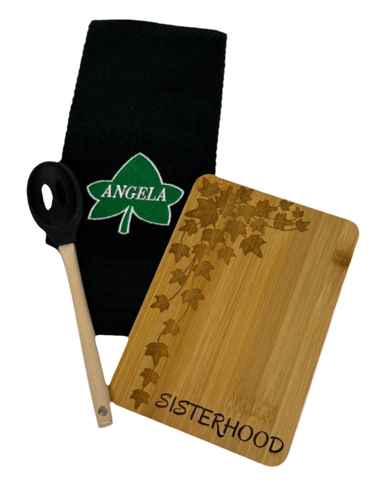 Ivies All Around Cutting Board and Personalized Dish Towel