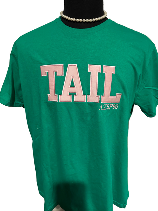 Tail - Green with Pink