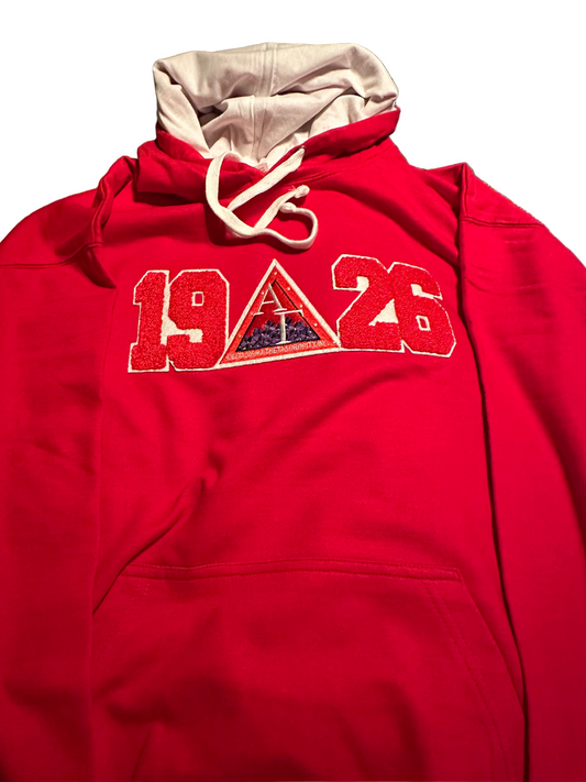 1926 Alpha Gamma Chenille Contrast Hooded Sweatshirt