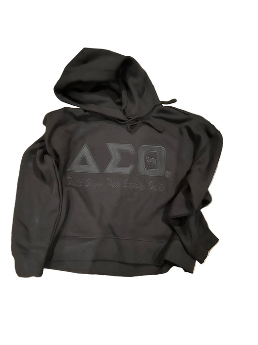 DST Ladies Modest Crop Monochrome Embroidered Hoodie