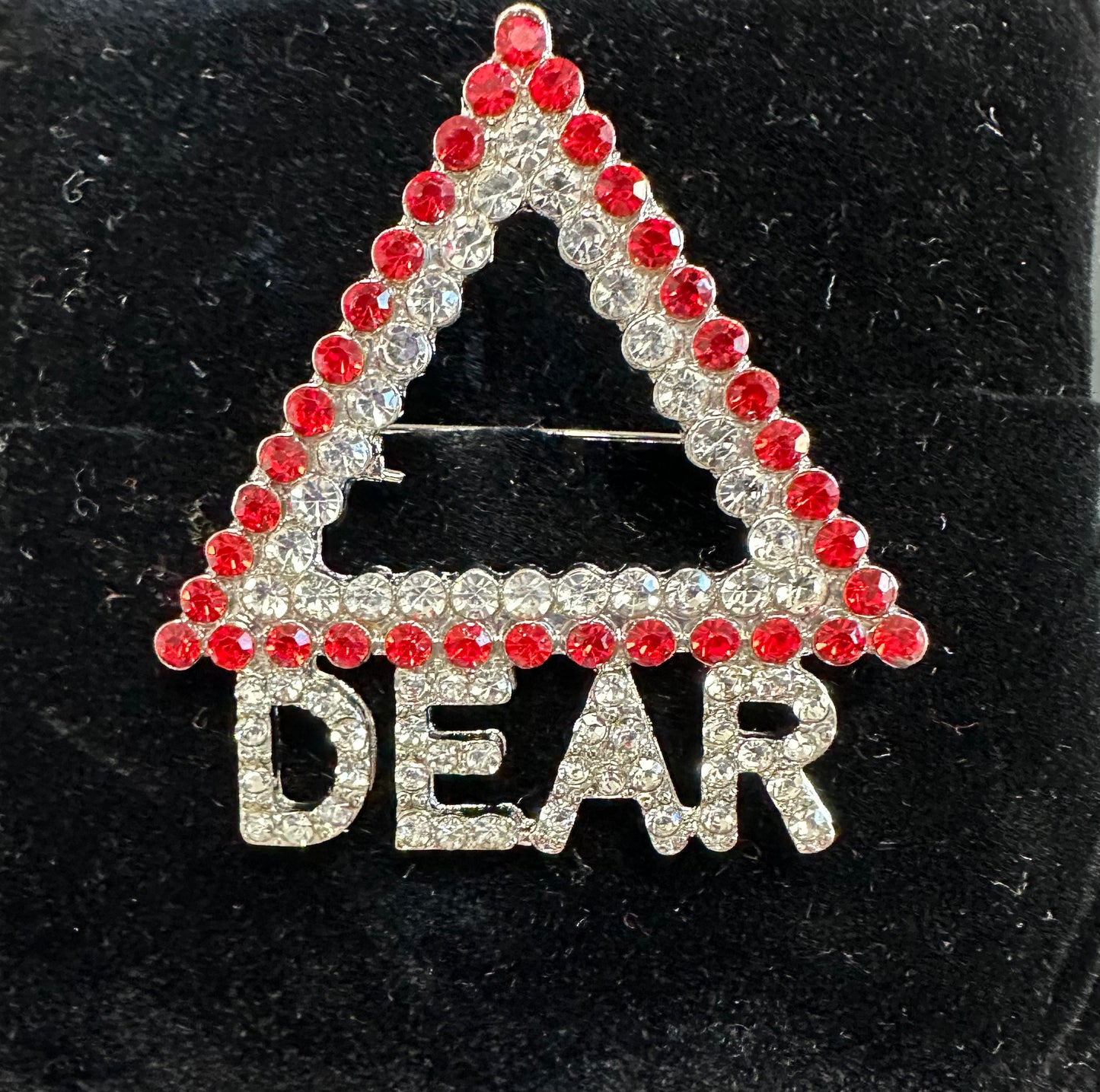 Delta Dear Pyramid Rhinestone Pin