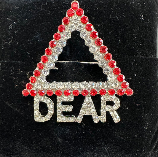 Delta Dear Pyramid Rhinestone Pin