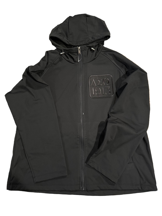 Black Monochrome Delta Hooded Jacket
