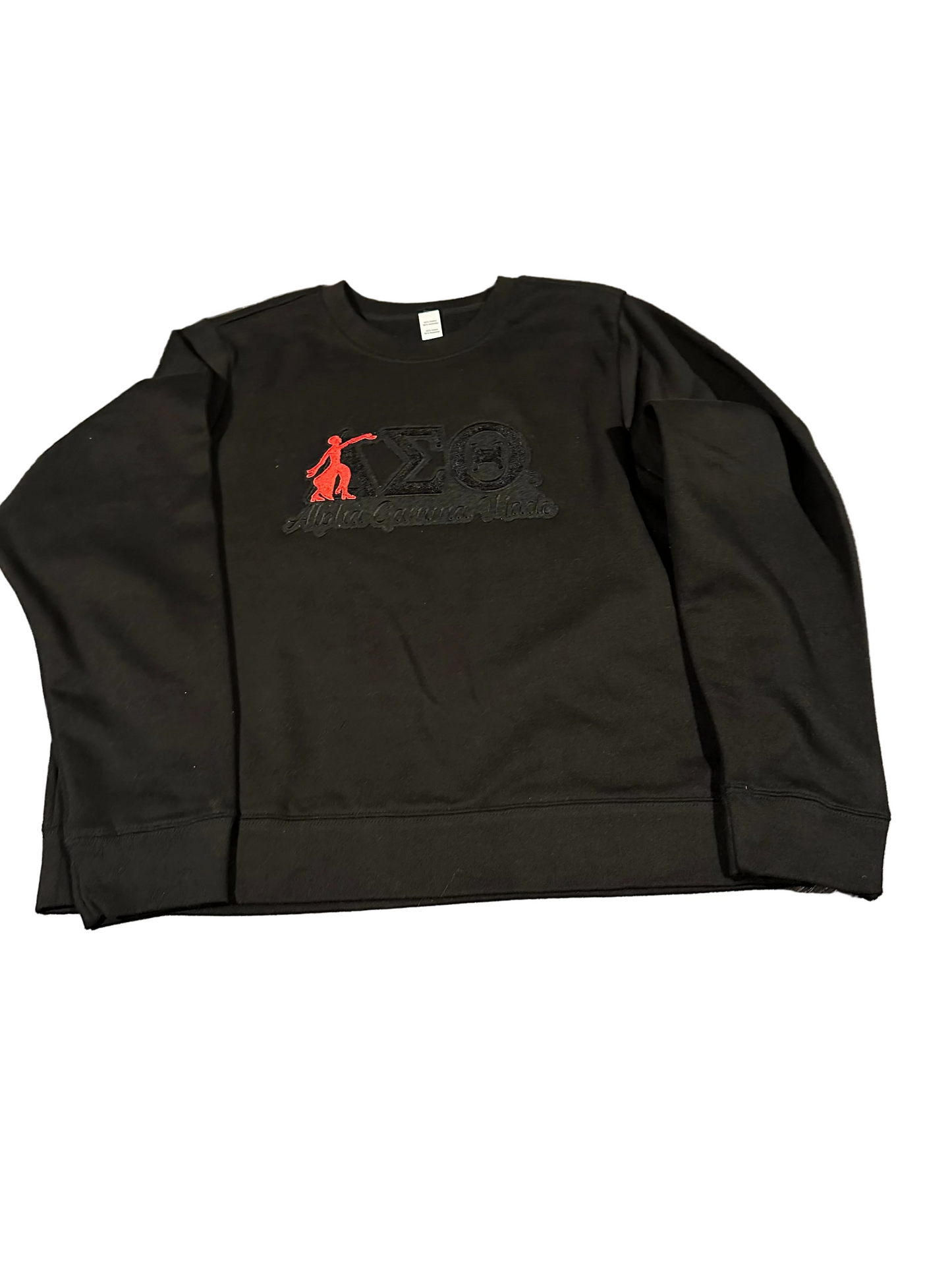 Monochrome Chenille Alpha Gamma Made with Red Fortitude Sweatshirt