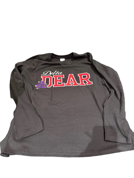 Delta Dear with Violet Ladies Long Sleeve T-shirt