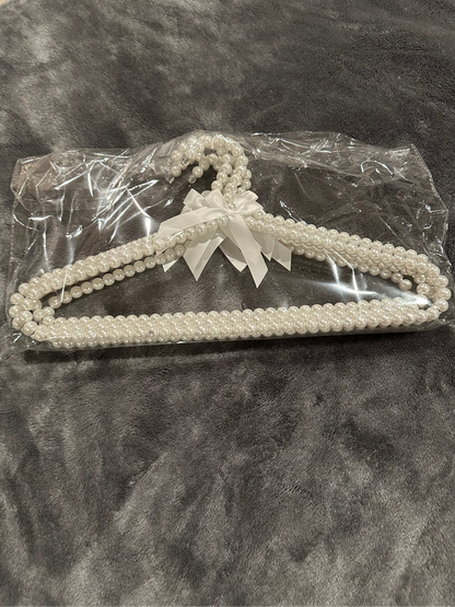 Pearl Plastic Hangers with Satin Ribbon