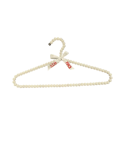 Pearl Plastic Hangers with Satin Ribbon