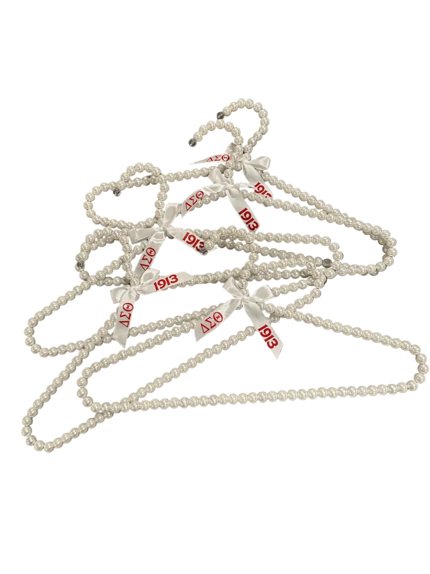 Pearl Plastic Hangers with Satin Ribbon