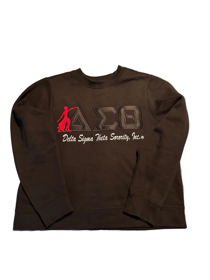 DST Monochrome with Red Lady of Fortitude Ladies Sweatshirt