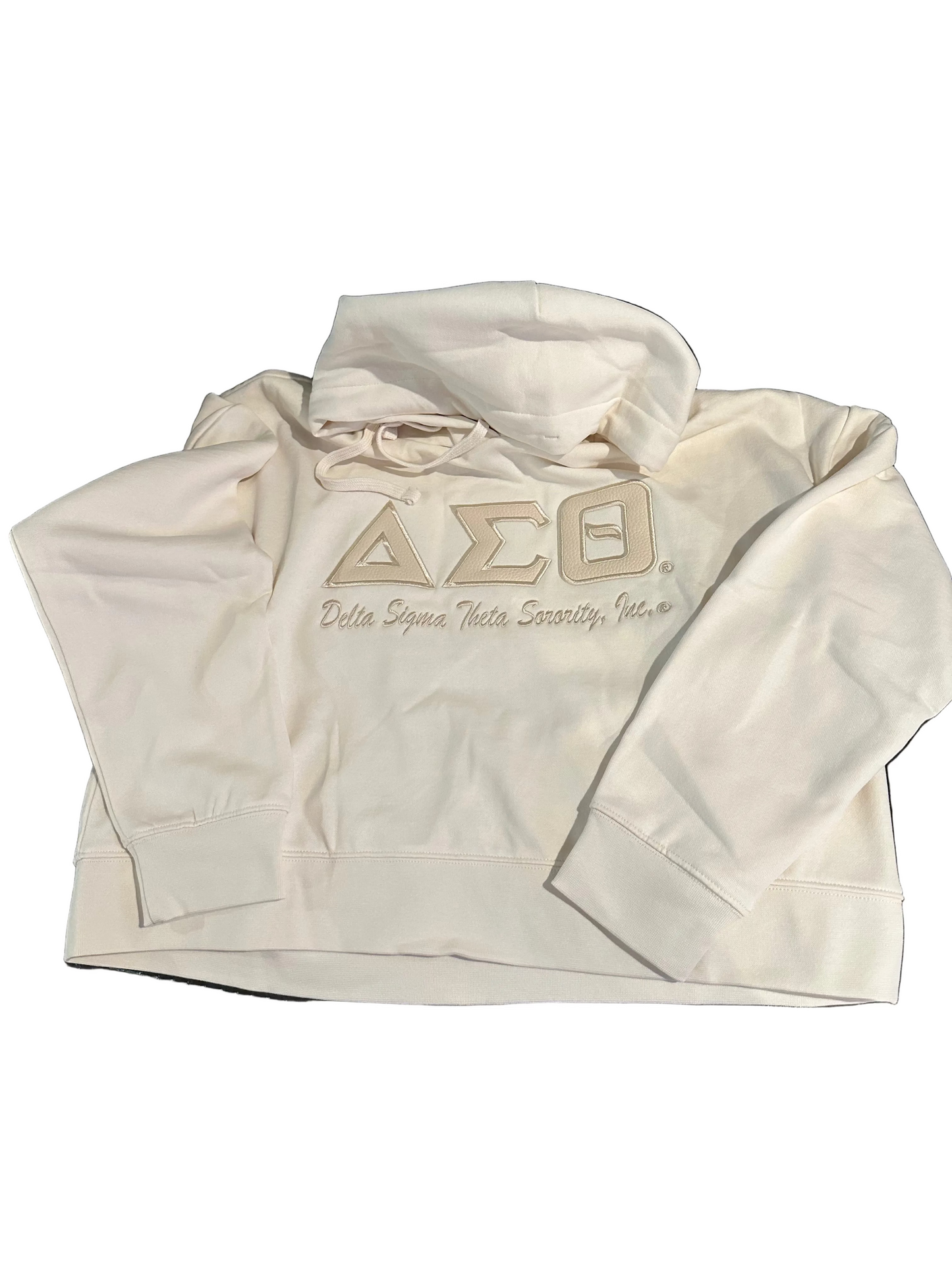 Monochrome DST Vegan Leather Modest Crop Hoodie