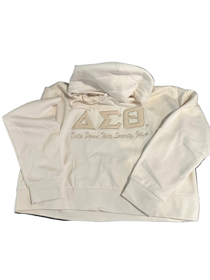 Monochrome DST Vegan Leather Modest Crop Hoodie