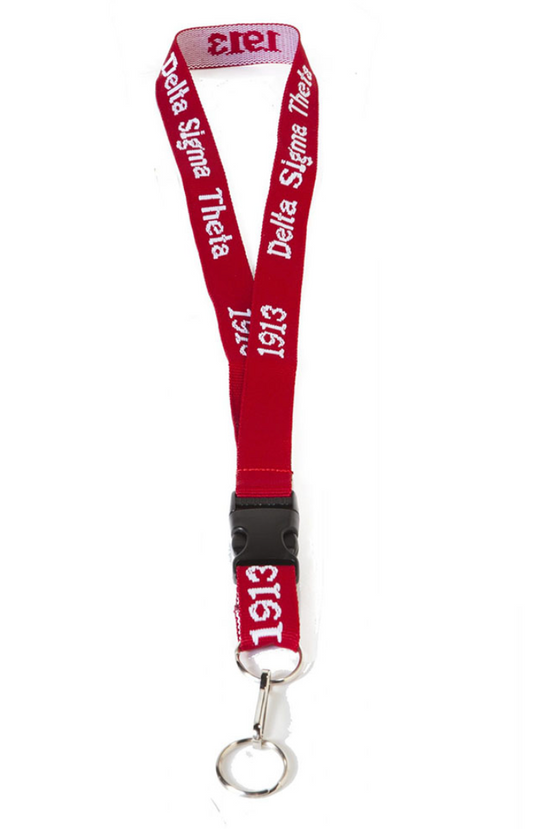 Delta Woven Embroidered Lanyard