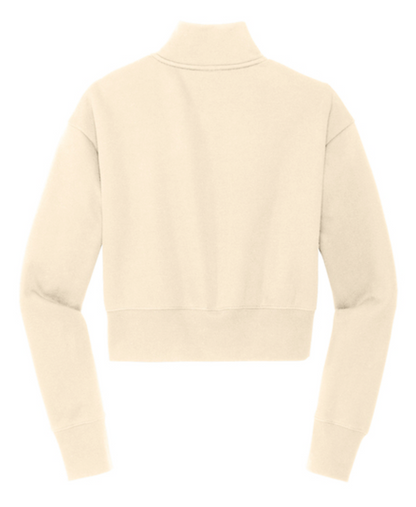 1/4 Zip Crop Sweatshirt with DST violet Logo
