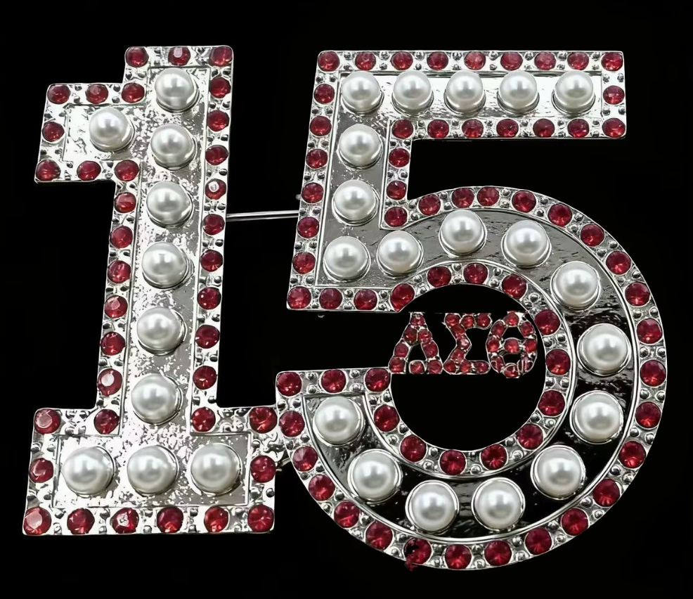 Rhinestone Number Pin 1-50