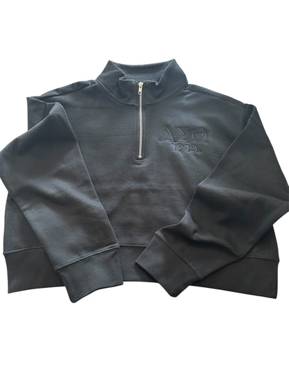 1/4 Zip Crop Sweatshirt with DST 1913