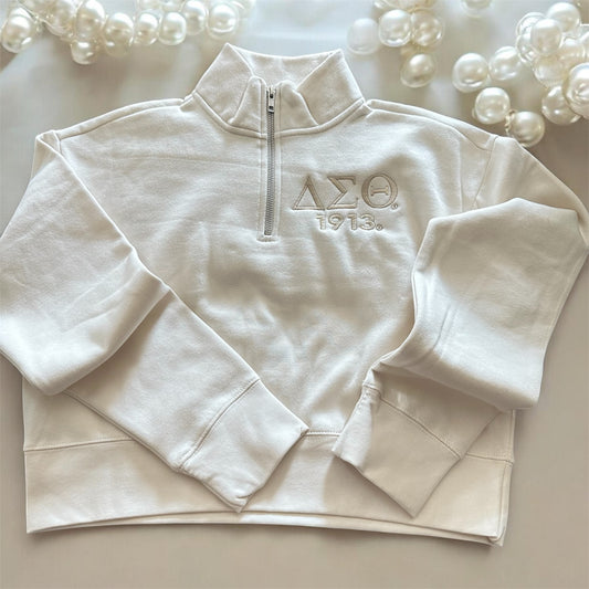 1/4 Zip Crop Sweatshirt with DST 1913